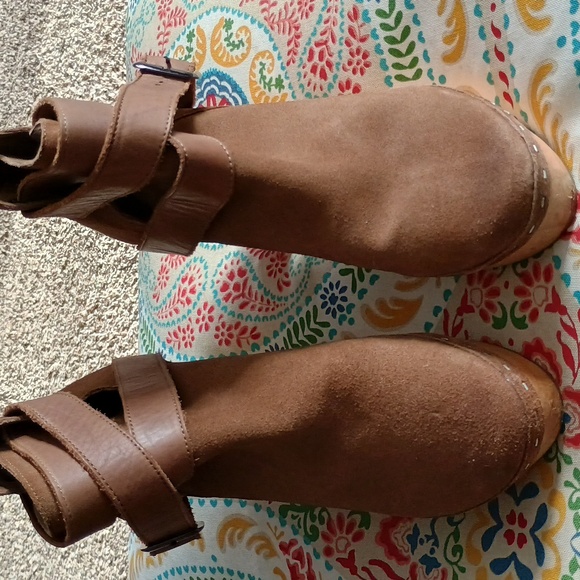 Free People Brown Suede Clog Booties - Picture 2 of 5